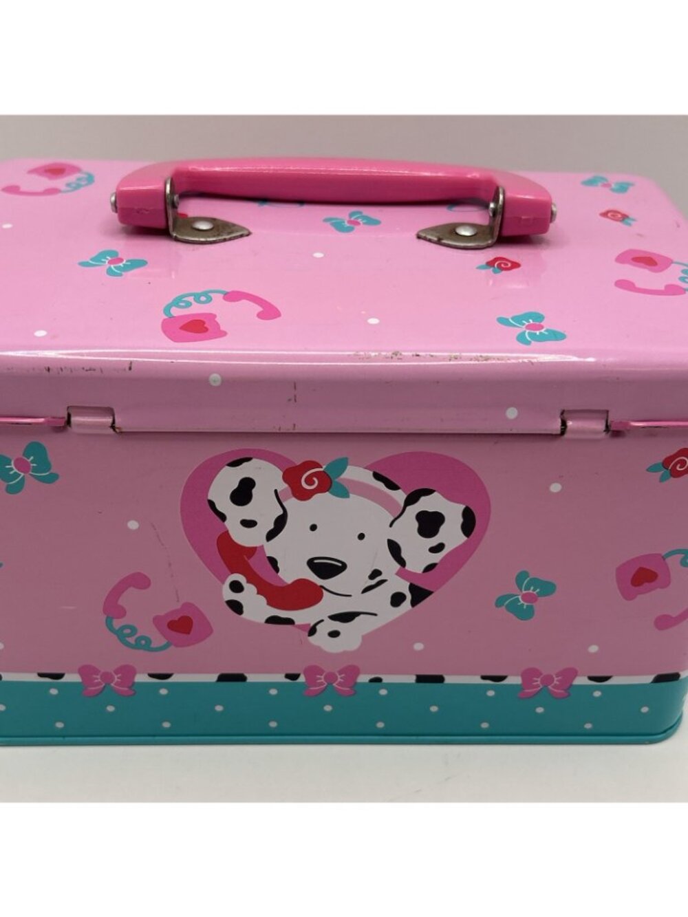 Sanrio 1993 Spottie Dottie Metal Tin Trinket Box Dog Pink Container Rare Vintage - Picture 15 of 16